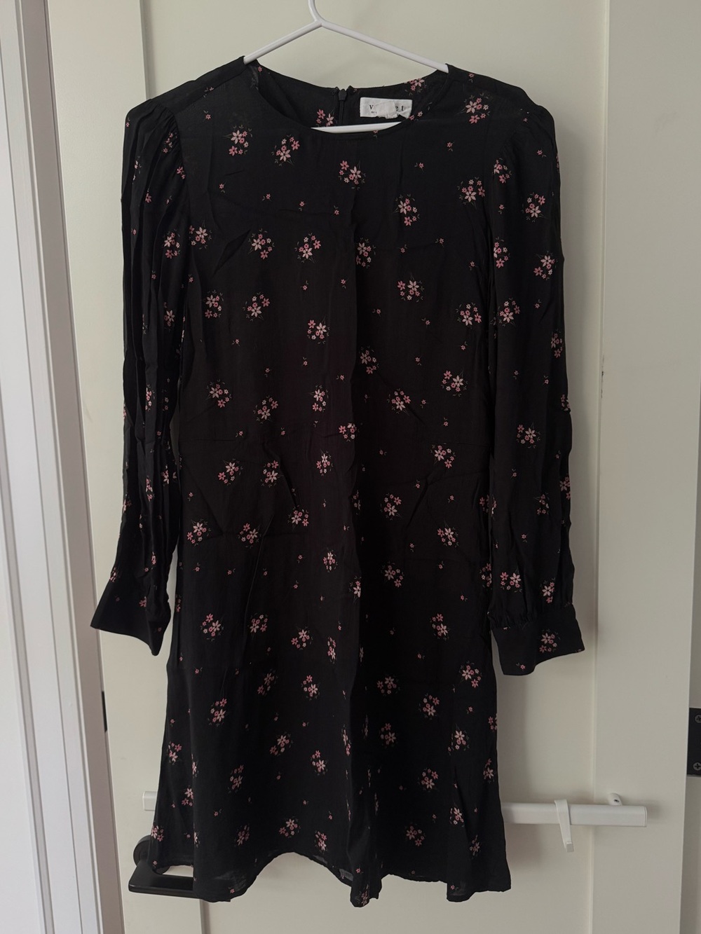 Velvet by Graham & Spencer Black Mini Dress with Pink Floral Print
